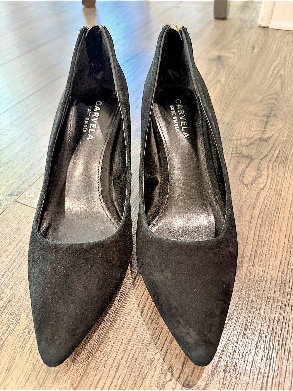 CARVELA Kurt Geiger Suede Zip Kitten Heels Sz 39/8.5